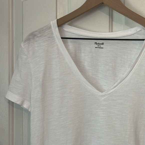 Madewell | 2023 Relaxed Classic 100% Cotton White V-Neck Tee Size Large - Picture 7 of 12
